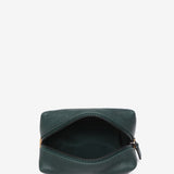 Medium green leather toiletry bag