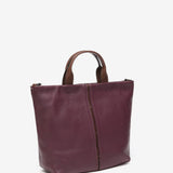 Large shopper bag in purple leather