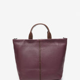 Large shopper bag in purple leather