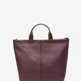 Large shopper bag in purple leather
