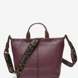 Large shopper bag in purple leather