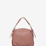 Pink leather shoulder bag