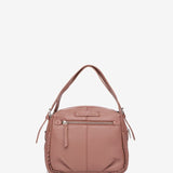Pink leather shoulder bag