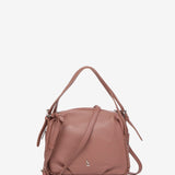 Pink leather shoulder bag