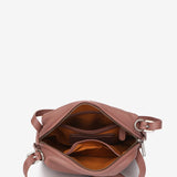 Pink leather shoulder bag