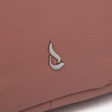 Pink leather shoulder bag