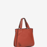 Orange leather shoulder bag