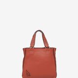 Orange leather shoulder bag