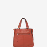 Orange leather shoulder bag