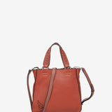 Orange leather shoulder bag