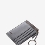 Silver leather card holder