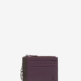 Kartenetui aus lila Leder
