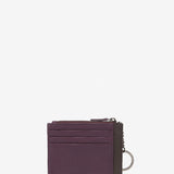 Kartenetui aus lila Leder