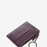 Kartenetui aus lila Leder