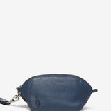 Blue leather toiletry bag