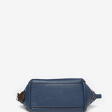 Blue leather toiletry bag