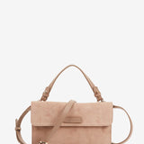 Mini-Slingtasche aus Wildleder in Taupe.