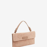 Mini-Slingtasche aus Wildleder in Taupe.