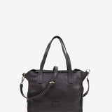Kleiner Shopper aus schwarzem Leder.