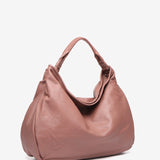 Hobo-Tasche aus Leder in Rosa