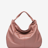 Pink leather hobo bag