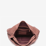 Pink leather hobo bag