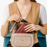 Shoulder bag in recycled materials taupe