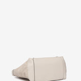 Bolso shopper pequeño de piel en beige