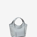 Kleiner Shopper aus Leder in Blau.