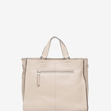 Shopper made of braided leather in beige