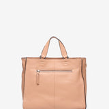 Pink braided leather shopper