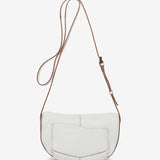 Small leather crossbody bag in white