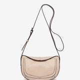 Kleine Ledertasche in Beige.