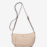 Kleine Ledertasche in Beige.