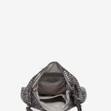 Metallic mesh shoulder bag in silver