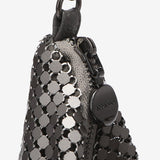 Metallic mesh shoulder bag in silver
