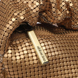 Gold metallic mesh handbag