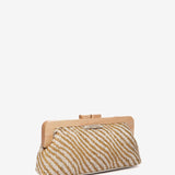 Camel animal print party clutch