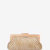 Camel animal print party clutch