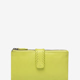 Large leather wallet in green