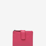 Small leather wallet in fuchsia