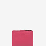 Small leather wallet in fuchsia