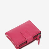 Small leather wallet in fuchsia