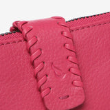 Small leather wallet in fuchsia