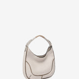 Bolso de hombro pequeño de piel en beige