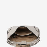 Bolso de hombro pequeño de piel en beige