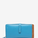 Large leather wallet in blue