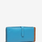 Large leather wallet in blue