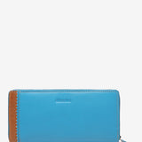 Large leather wallet in blue