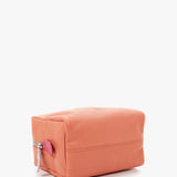 Large orange leather toiletry bag